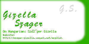 gizella szager business card